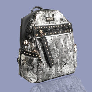 LAV-iSH Bling Newsprint Backpack