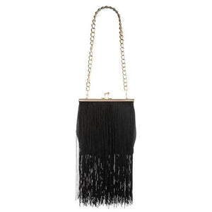 Olga Berg Tia Fringed Frame Bag