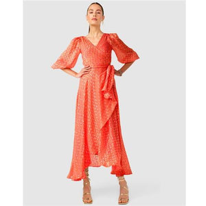 Sacha Drake Orange Grove Midi Wrap Dress