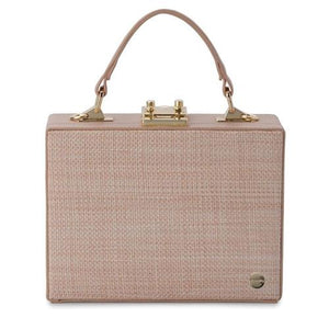 Olga Berg Georgia Straw Weave Top Handle Bag