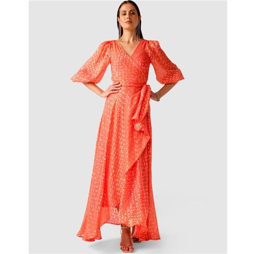 Sacha Drake Orange Grove Maxi Wrap Dress